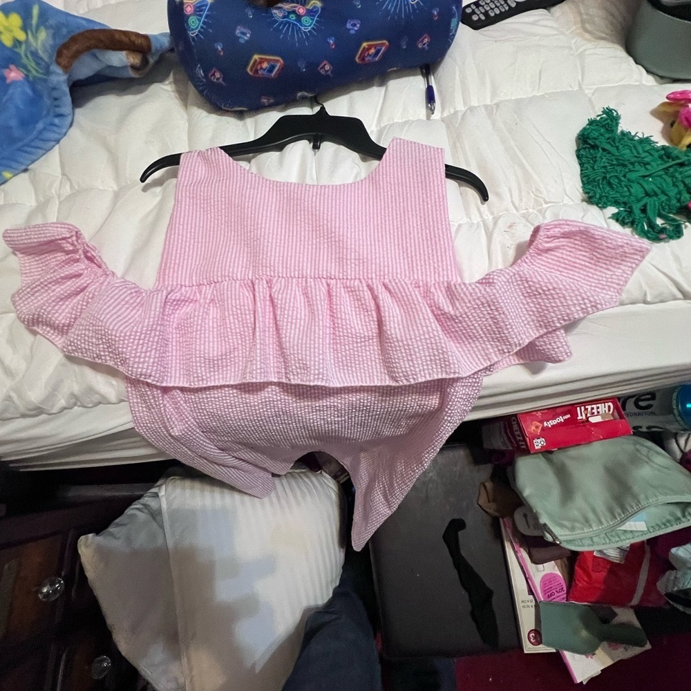 Pink Ruffled Sleeveless Dress - Picture 2 of 2